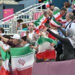 Iranian fan's celebrate their countries Bronze Medal